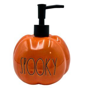 Rae Dunn Halloween Spooky Soap Lotion Dispenser Orange Pumpkin Read